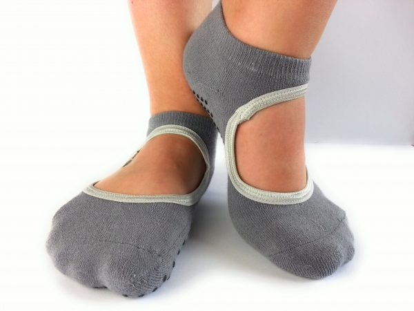 WeWee Yoga Socken mit Komfortzone - 2 Paar Grau+Grau